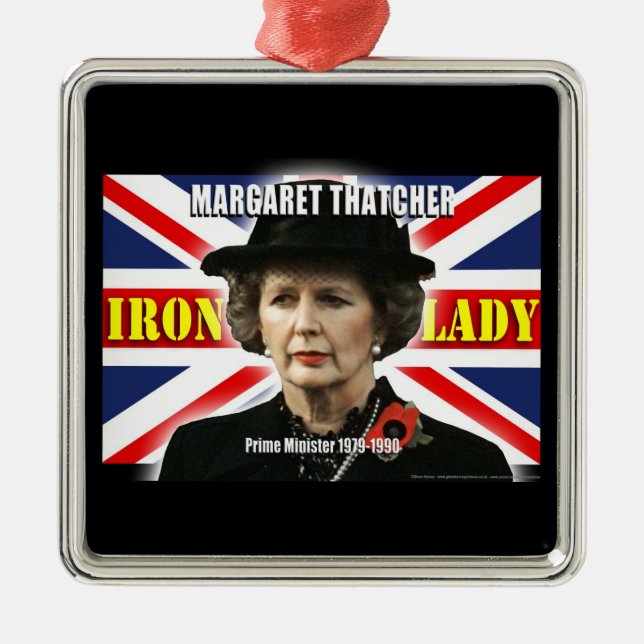 Ornement Carré Argenté Margaret Thatcher Premier ministre (Devant)