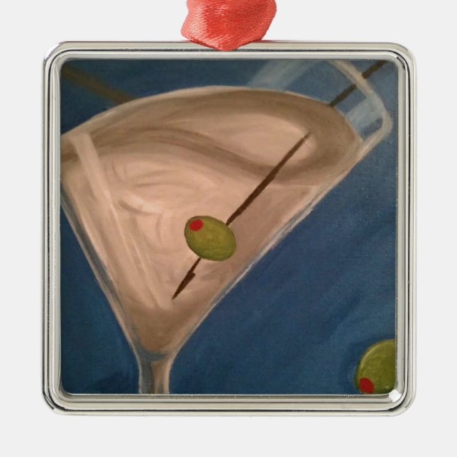 Ornement Carré Argenté Martini sale (Devant)