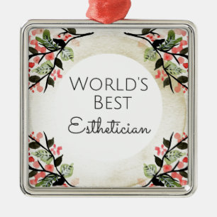 Ornement Carré Argenté Meilleur cadeau Esthétique du monde 2