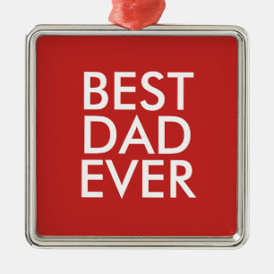 Ornement Carré Argenté Meilleur papa Idée cadeau de Noël