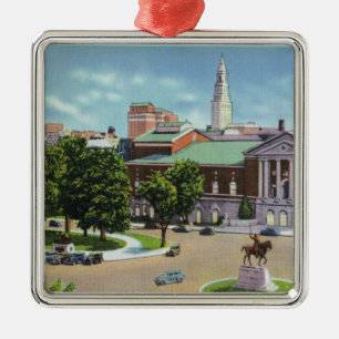 Ornement Carré Argenté Mémorial de Bushnell, statue de Lafayette