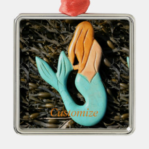 Ornement Carré Argenté Mermaid Thunder_Cove