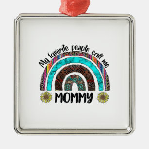 Ornement Carré Argenté Mes Gens Préférés M'Appelent Maman