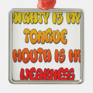 Ornement Carré Argenté Mighty Tongue