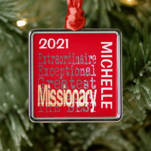 Ornement Carré Argenté Missionary Extraordinaire CUSTOM