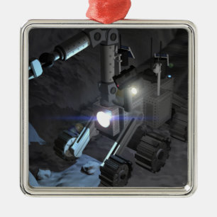 Ornement Carré Argenté Missions d'exploration spatiale futures 6