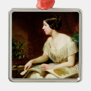 Ornement Carré Argenté Mlle Anne Pratt, la botaniste célèbre