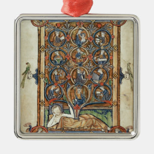 Ornement Carré Argenté Mme 21926 l'arbre de Jesse d'un psalter