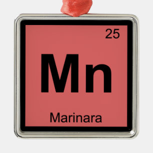 Ornement Carré Argenté Mn - Marinara Chimie Symbole du tableau périodique