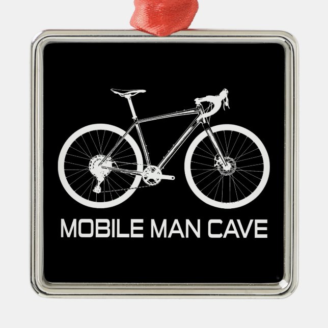 Ornement Carré Argenté Mobile Man Cave Bike (Devant)