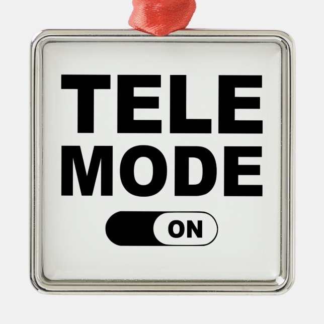 Ornement Carré Argenté Mode Télé activé (Devant)