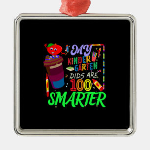 Ornement Carré Argenté Mon Kinder Garten Dids Sont 100 Plus Intelligents