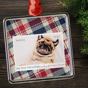 Ornement Carré Argenté Mon premier Noël pour toujours Accueil Plaid Photo