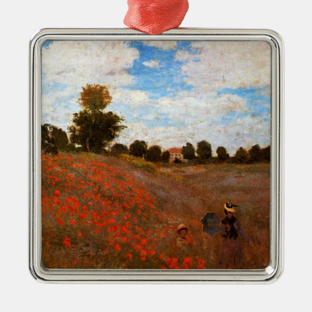 Ornement Carré Argenté Monet - Poppies sauvages (Devant)