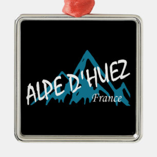 Ornement Carré Argenté Montagnes Alpe d’Huez France