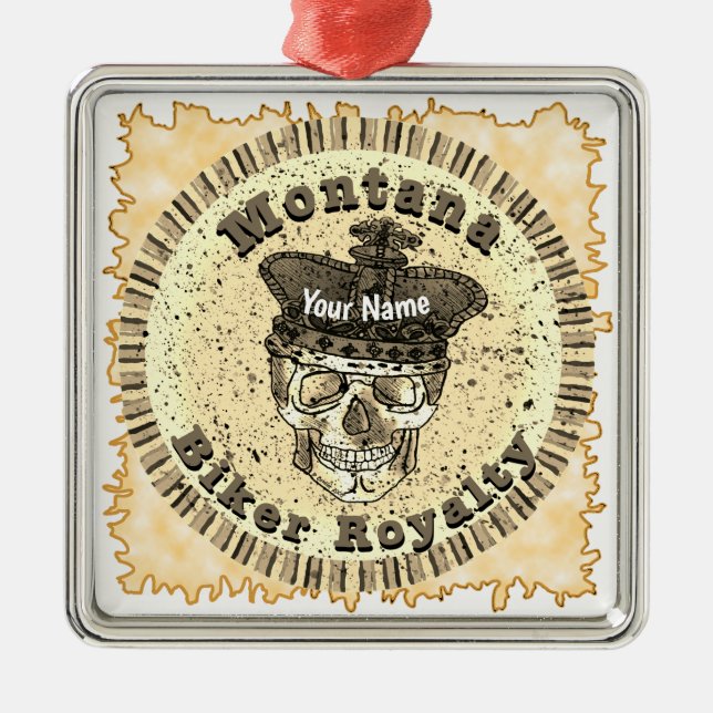 Ornement Carré Argenté Montana Biker  (Devant)