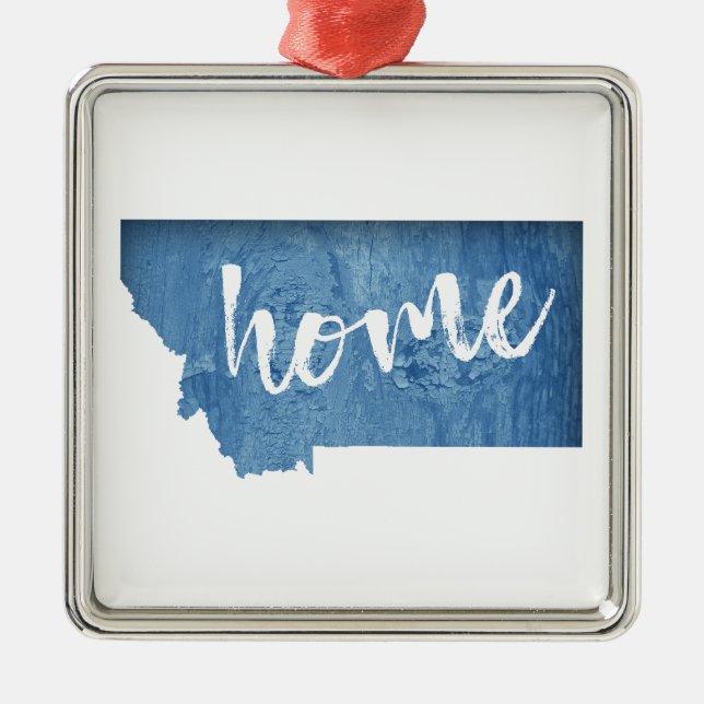 Ornement Carré Argenté Montana Home Wood Grain (Devant)