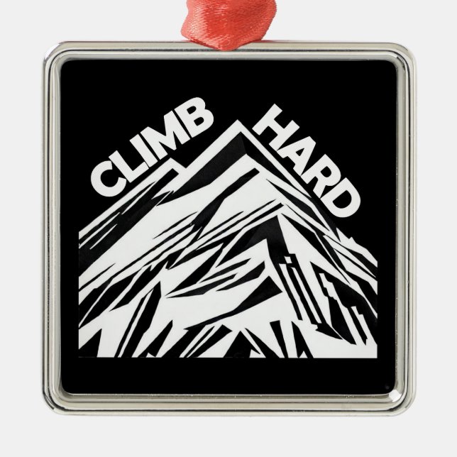 Ornement Carré Argenté Monter l'alpinisme dur (Devant)