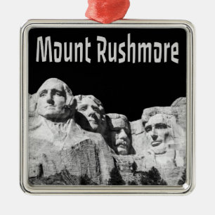 Ornement Carré Argenté Monument national du Mont Rushmore Dakota du Sud