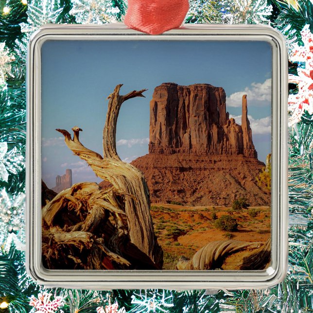 Ornement Carré Argenté Monument Valley Southwest Christmas Orament (Créateur téléchargé)