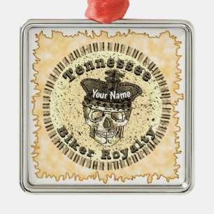 Ornement Carré Argenté Motard du Tennessee 