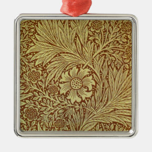 Ornement Carré Argenté Motif Fleur Antique Marigold de William Morris