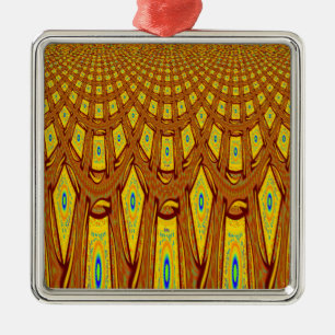 Ornement Carré Argenté Motif tribal africain