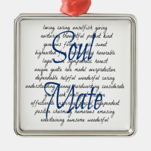 Ornement Carré Argenté Mots pour Soul Mate
