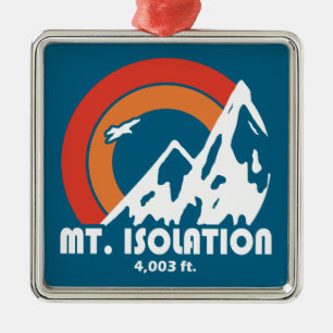 Ornement Carré Argenté Mt. Isolation New Hampshire Sun Eagle