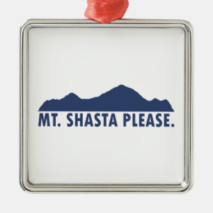 Ornement Carré Argenté Mt. Shasta Californie S'il vous plaît