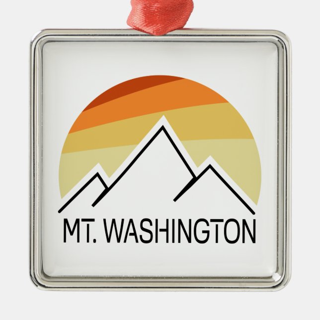 Ornement Carré Argenté Mt. Washington Retro (Devant)