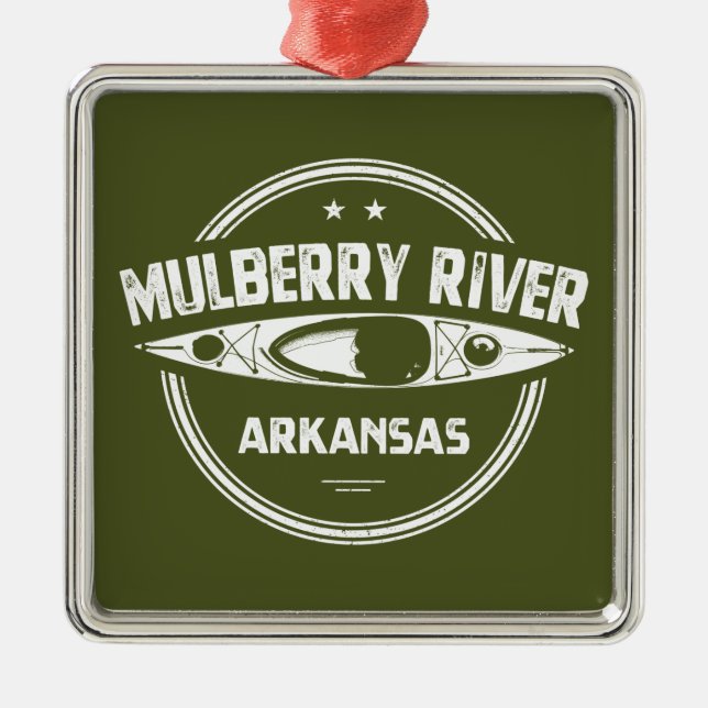 Ornement Carré Argenté Mulberry River, Arkansas (Devant)