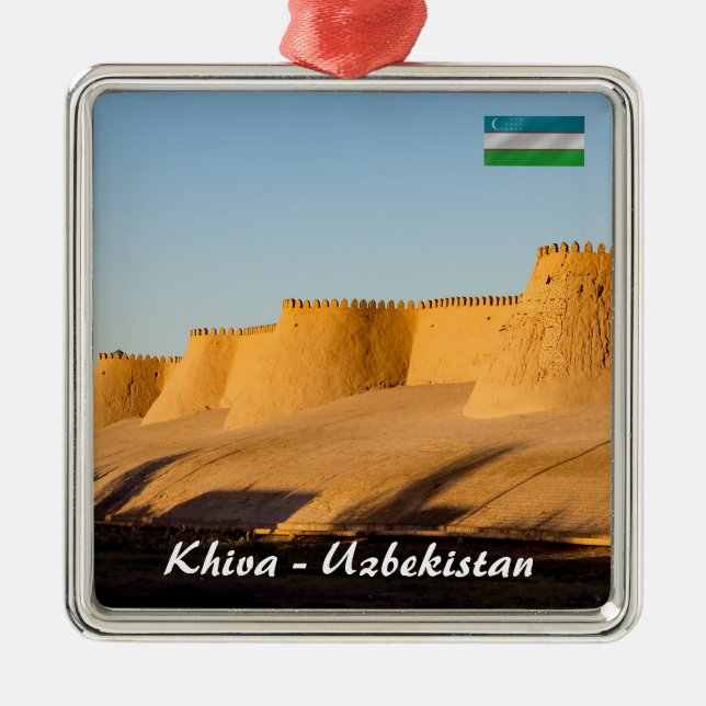 Ornement Carré Argenté Mur de la ville de Khiva - Ouzbékistan (Devant)