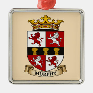 Ornement Carré Argenté Murphy Family Coat of Arms Ornament