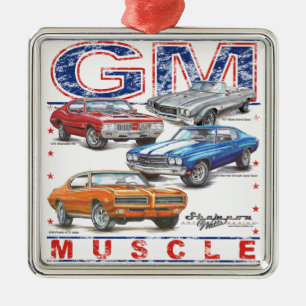 Ornement Carré Argenté Muscle de GM