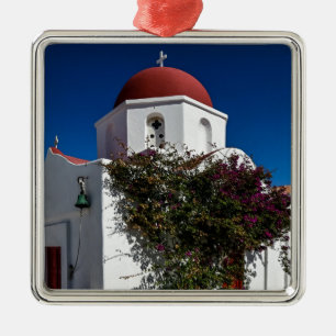 Ornement Carré Argenté Mykonos Grèce Travel - Church Cafe Europe Tourisme