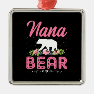 Ornement Carré Argenté Nana Bear