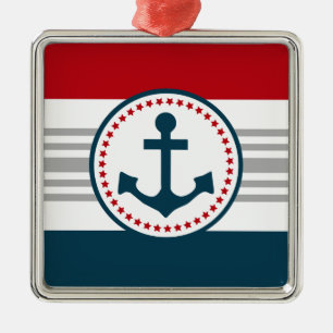 Ornement Carré Argenté Nautical design