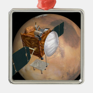 Ornement Carré Argenté Navette spatiale 2 de télécommunication de Mars