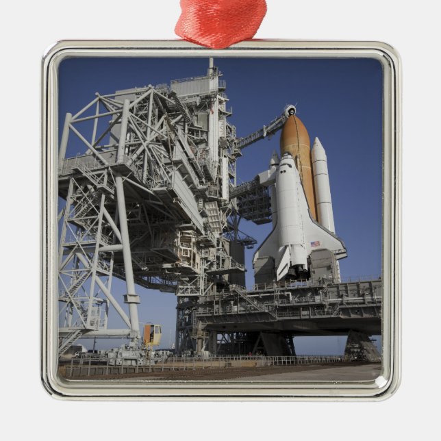 Ornement Carré Argenté Navette spatiale Endeavour (Devant)