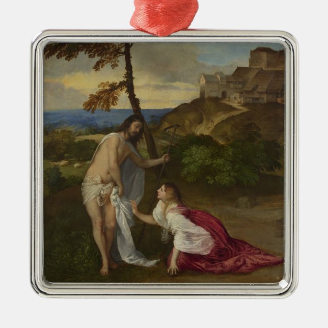 Ornement Carré Argenté Ne me touchez pas (par Titian) (Devant)