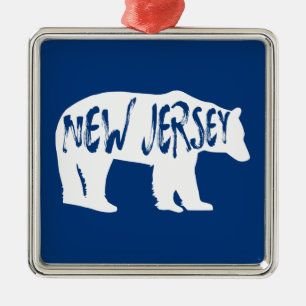 Ornement Carré Argenté New Jersey Bear