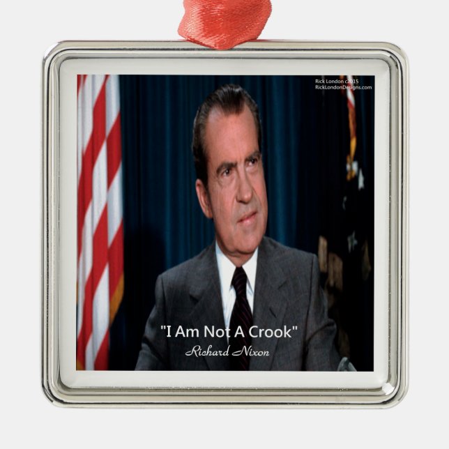 Ornement Carré Argenté Nixon et non pas un Crook Citation (Devant)