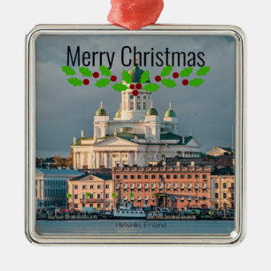 Ornement Carré Argenté Noël de la cathédrale d'Helsinki