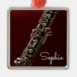 Ornement Carré Argenté Nom de l'instrument de musique classique Oboe