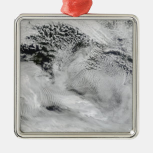 Ornement Carré Argenté nuages de vague Bateau-vague-formés