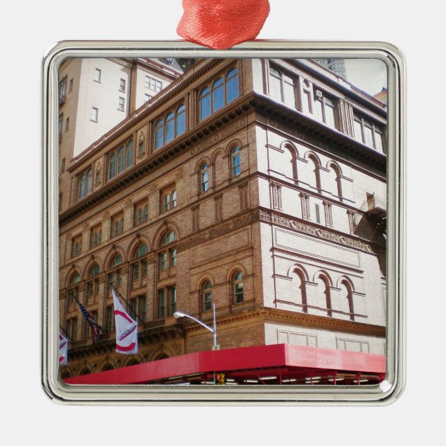 Ornement Carré Argenté NYC Carnegie Hall (Devant)