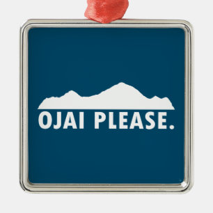 Ornement Carré Argenté Ojai Californie S'Il Vous Plaît