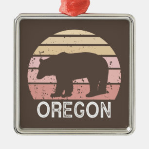 Ornement Carré Argenté Oregon Bear