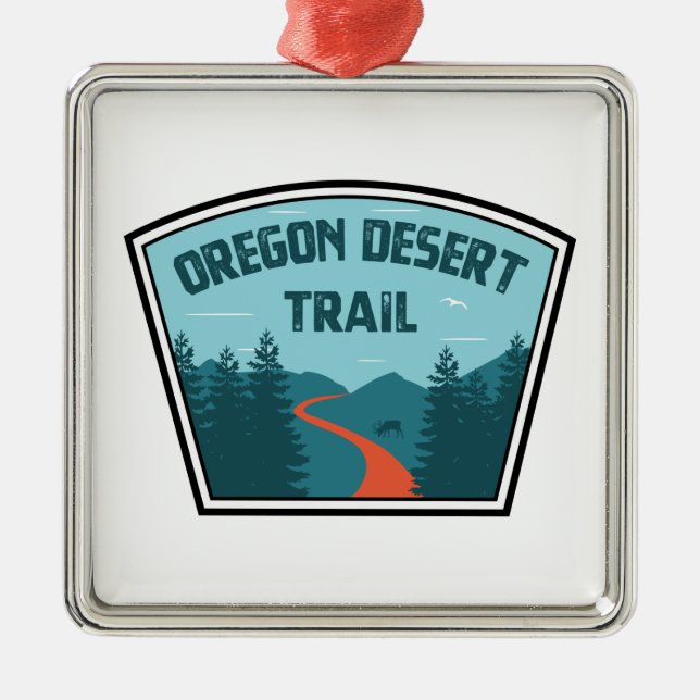 Ornement Carré Argenté Oregon Desert Trail (Devant)
